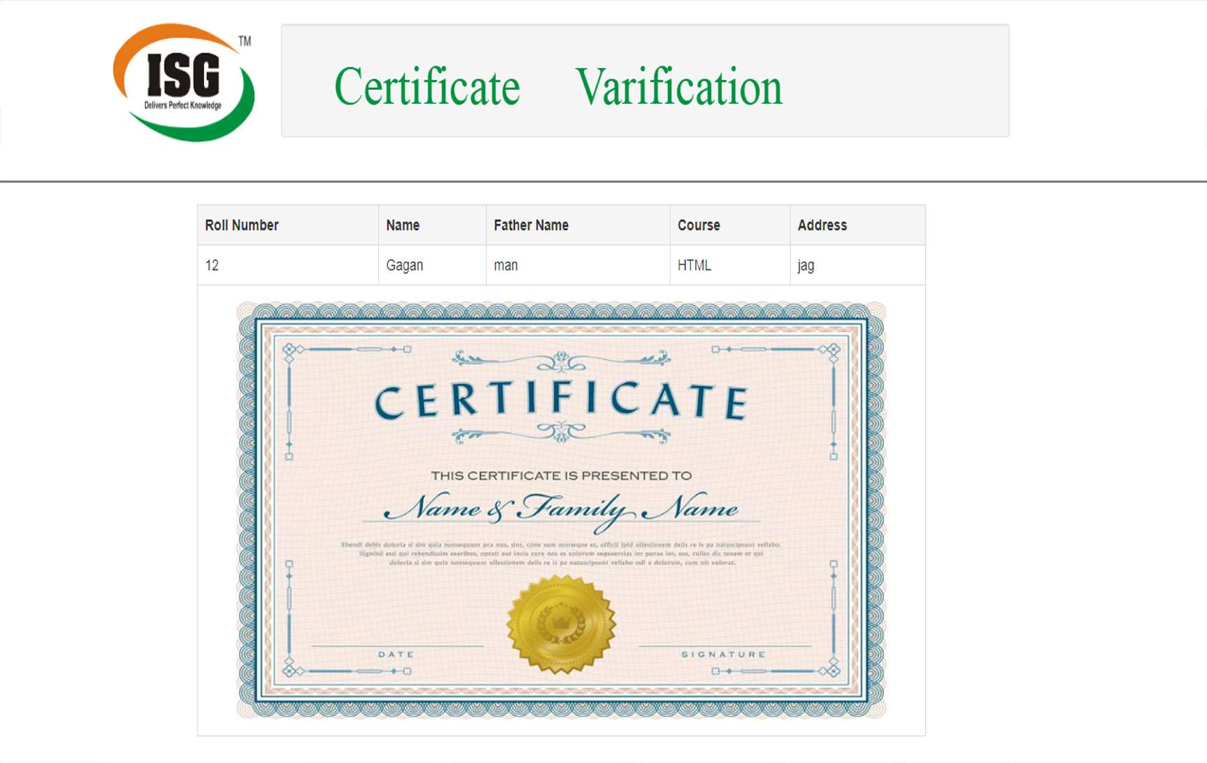 Certificate Verification